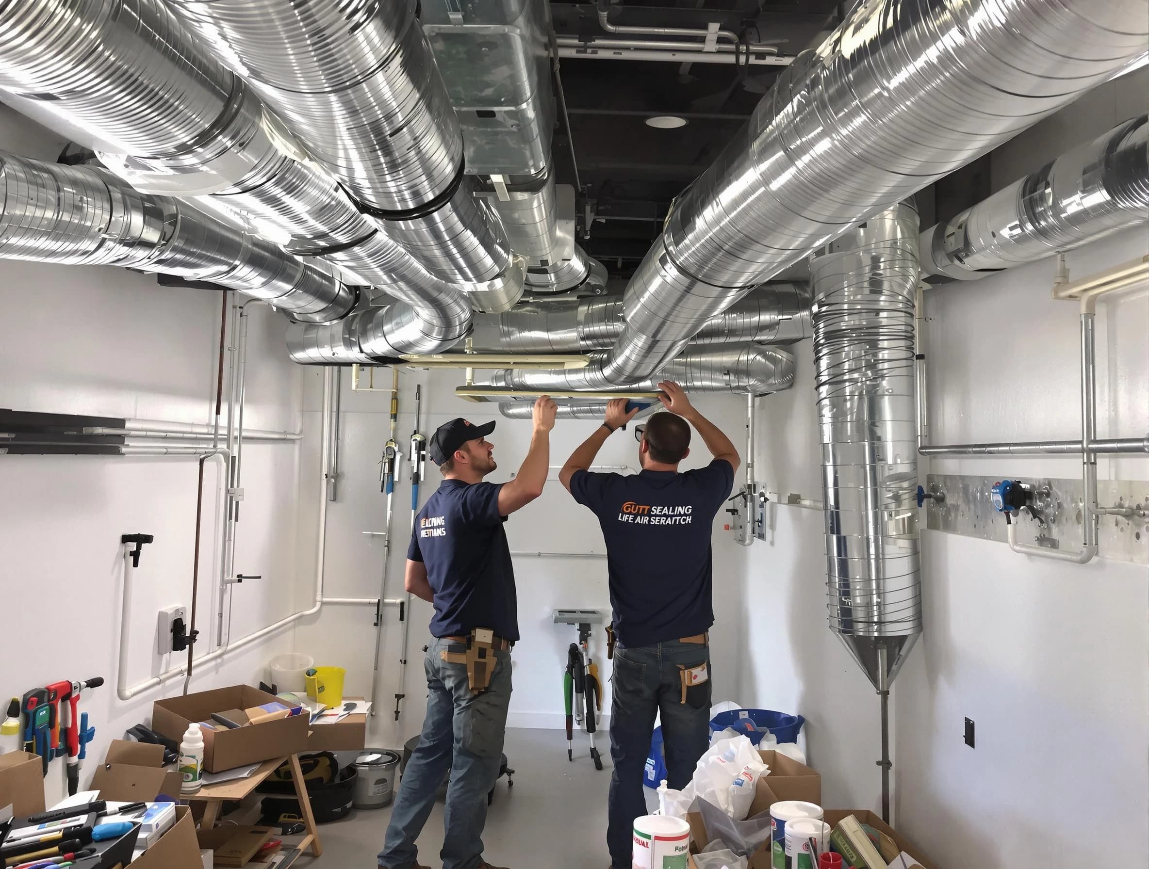 Decatur Air Duct Cleaning technician applying professional duct sealing solutions in Decatur