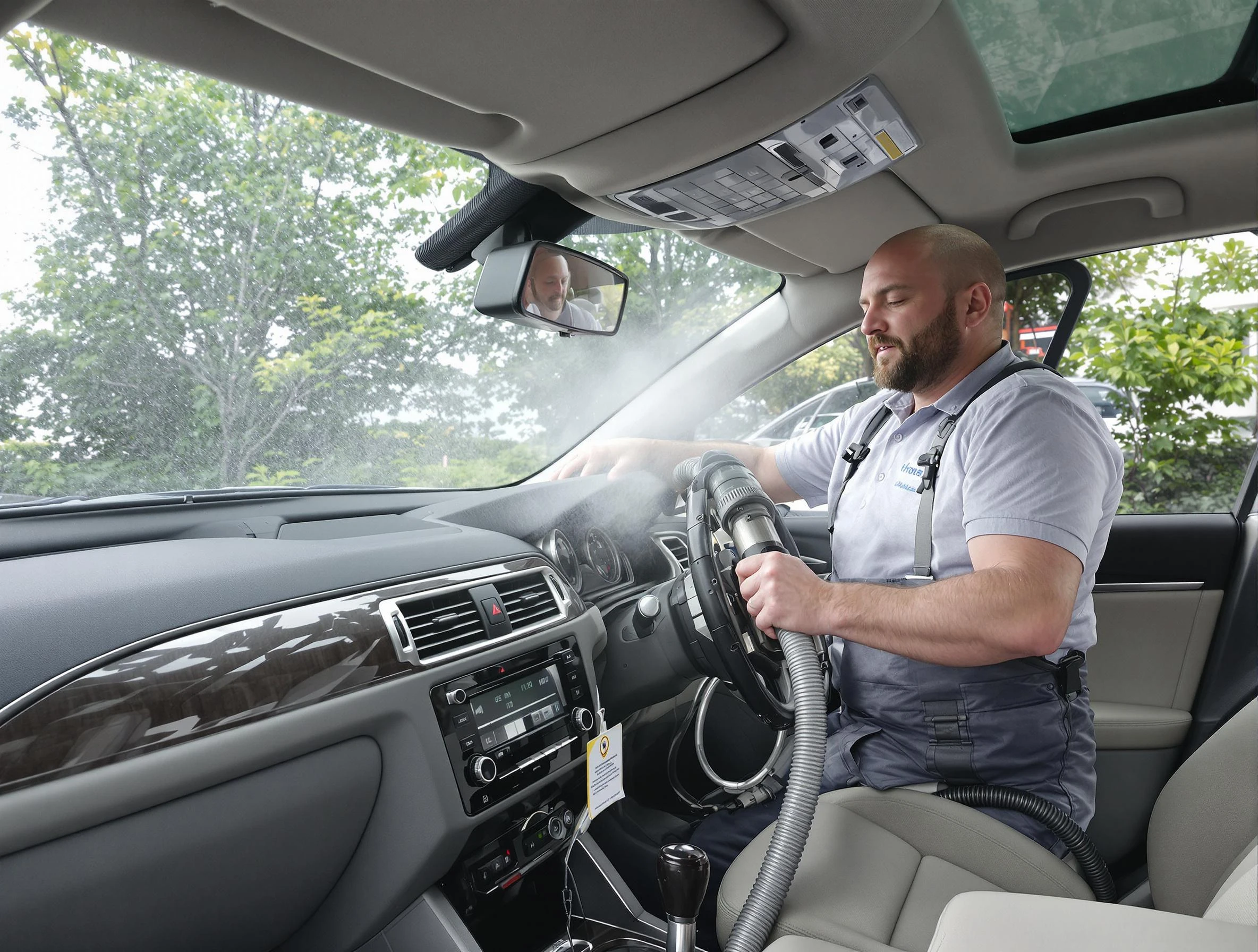 Decatur Air Duct Cleaning specialist performing professional car duct cleaning in Decatur